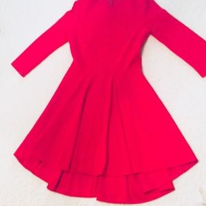 ☀️Express Red Dress 3/4 Sleeve Hi-Lo Skirt Sz M